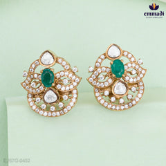 Komal Victorian Green Studs Jewelry