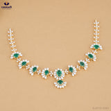 AARYANA Elegant Green CZ Necklace
