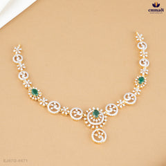 ABAYANA Silver Jewellery Green CZ Necklace