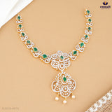 ABHERI Exquisite Green CZ Necklace