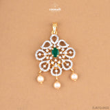 Chanda Radiant Green CZ Pendant and Glimmering Premium CZ Studs