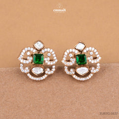 Bulbul Victorian Green Studs Exquisite Elegance