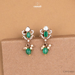 Birmadevi Victorian Green Silver Studs