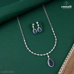 Ramvati Premium CZ Blue Necklace