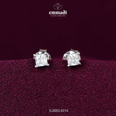 Shiba Silver: Premium CZ White Studs