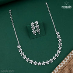 Rahila Premium CZ White Necklace
