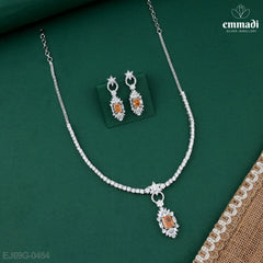 Preti Premium CZ Orange Necklace