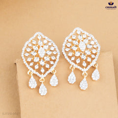ADHITAH Silver Hangings Premium CZ White