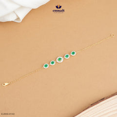 Chitrah Elegant Green Stone Bracelet