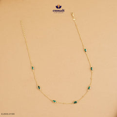 DAAMINI Exquisite Green Stone Chain