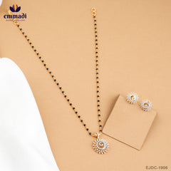 AJITHA Elegant White Chain Nallapusalu