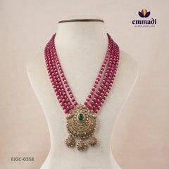 Gunjan Victorian Green Long Necklace