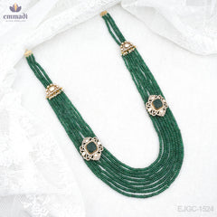 Sanjna Elegant Long Victorian Green Necklace