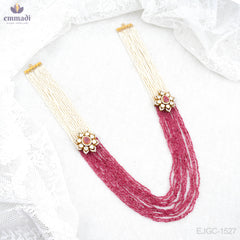 Saumya Long Victorian Necklace in Pink