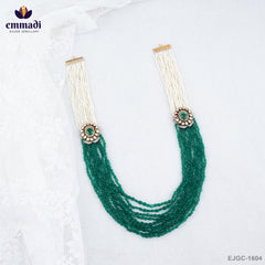 Amitha Exquisite Long Victorian Green Necklace
