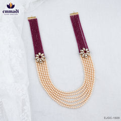 AMLA Long Victorian Necklace in Red