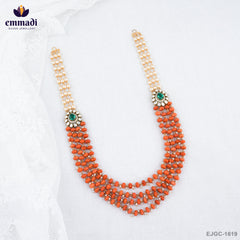 AMREETA Elegant Victorian Green Long Necklace