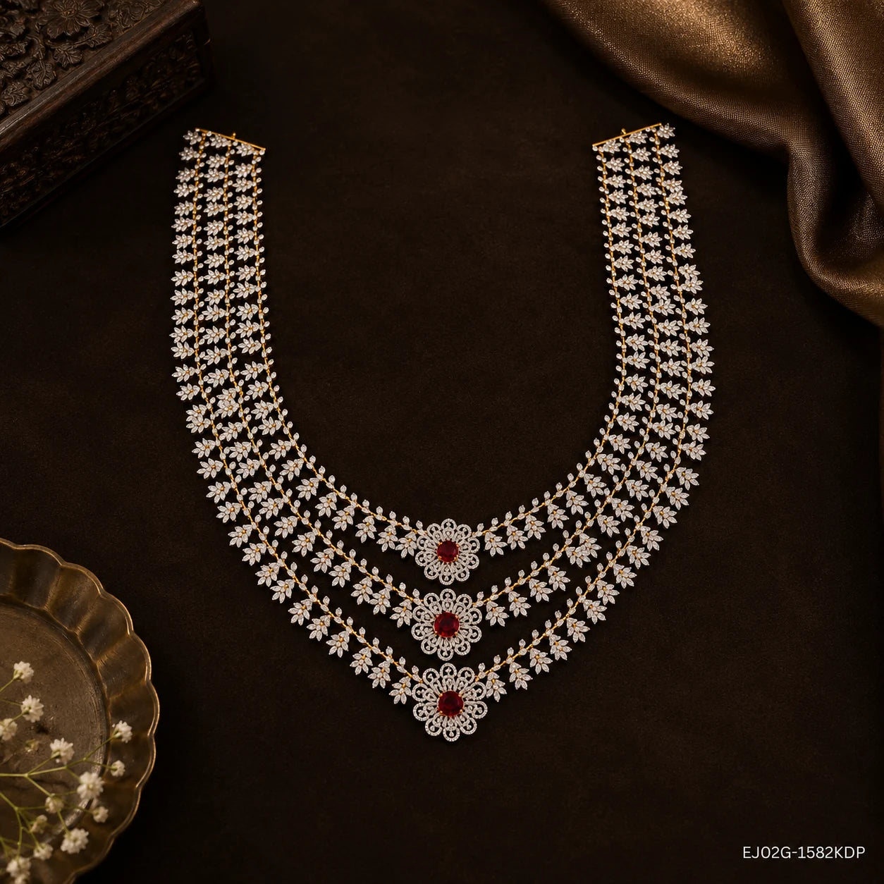 Aadhya Ethika Red Long Necklace, view 6
