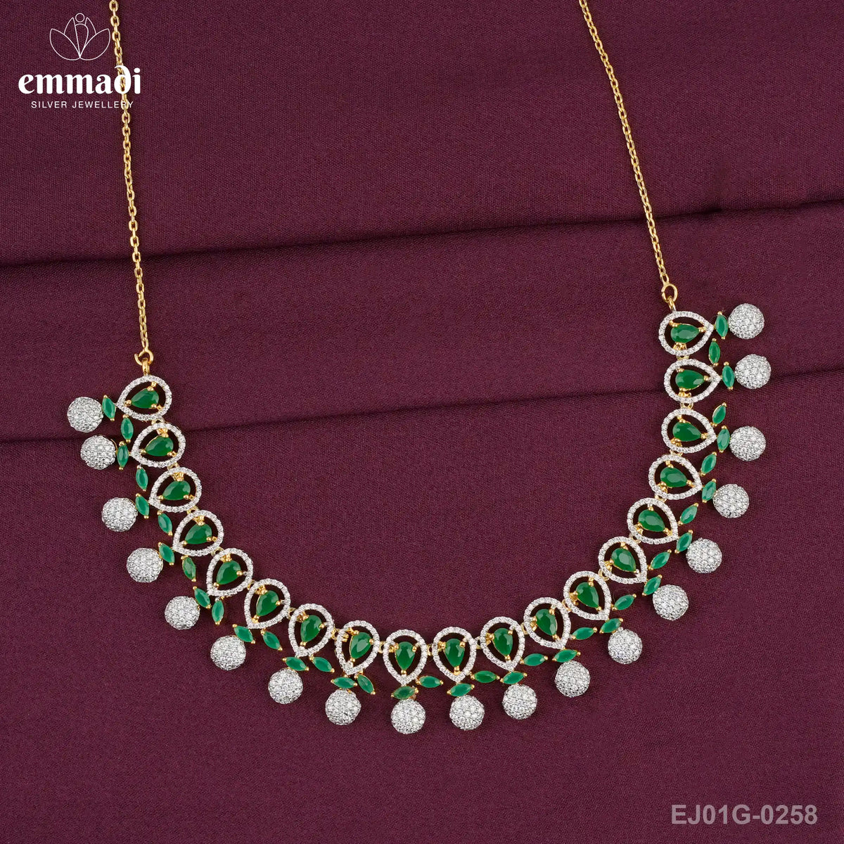 Kana Cz Green Necklace