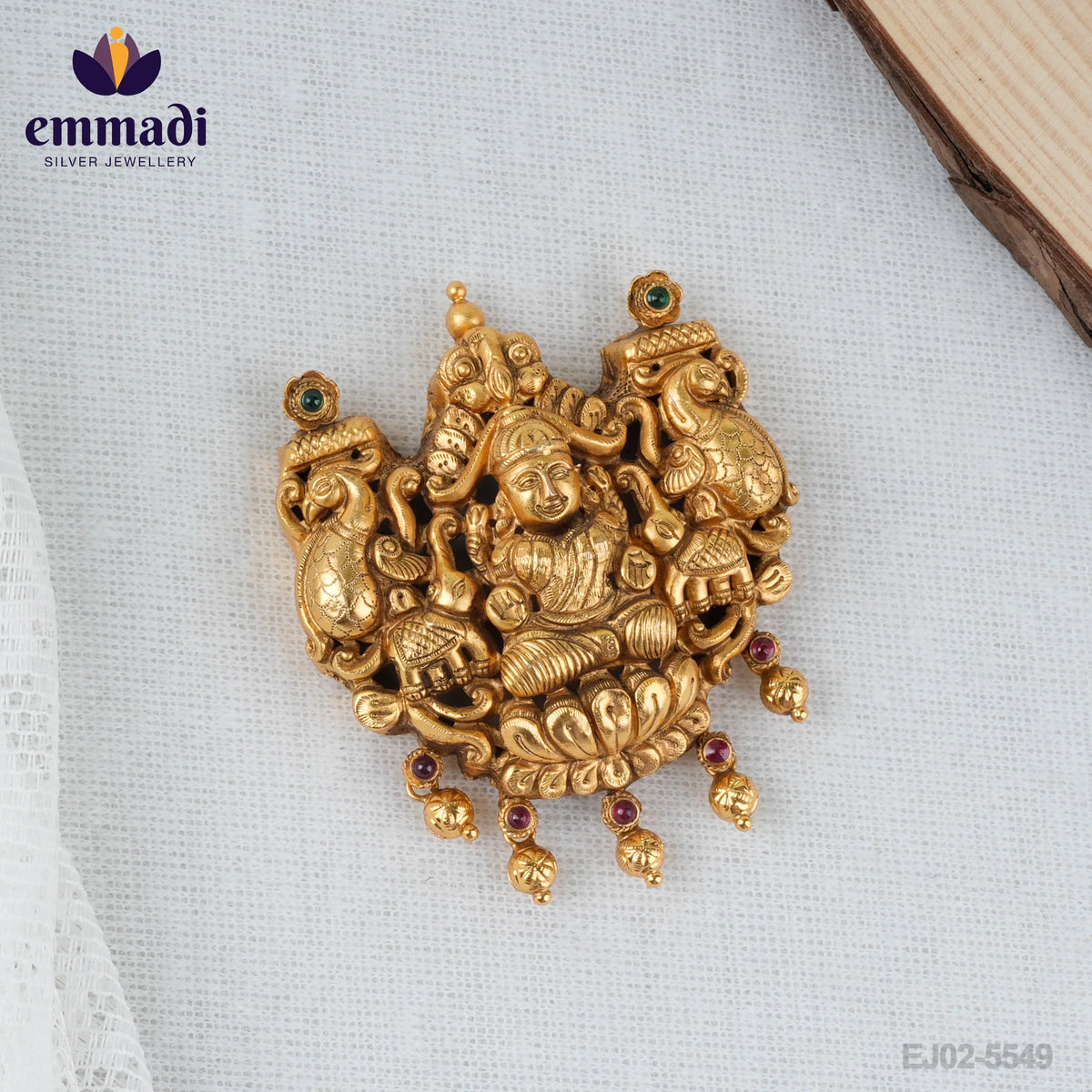 Anubha Nakshi Multi Pendant: Handcrafted with Pure Gold Plating 92.5 Silver by Emmadi Jewellers