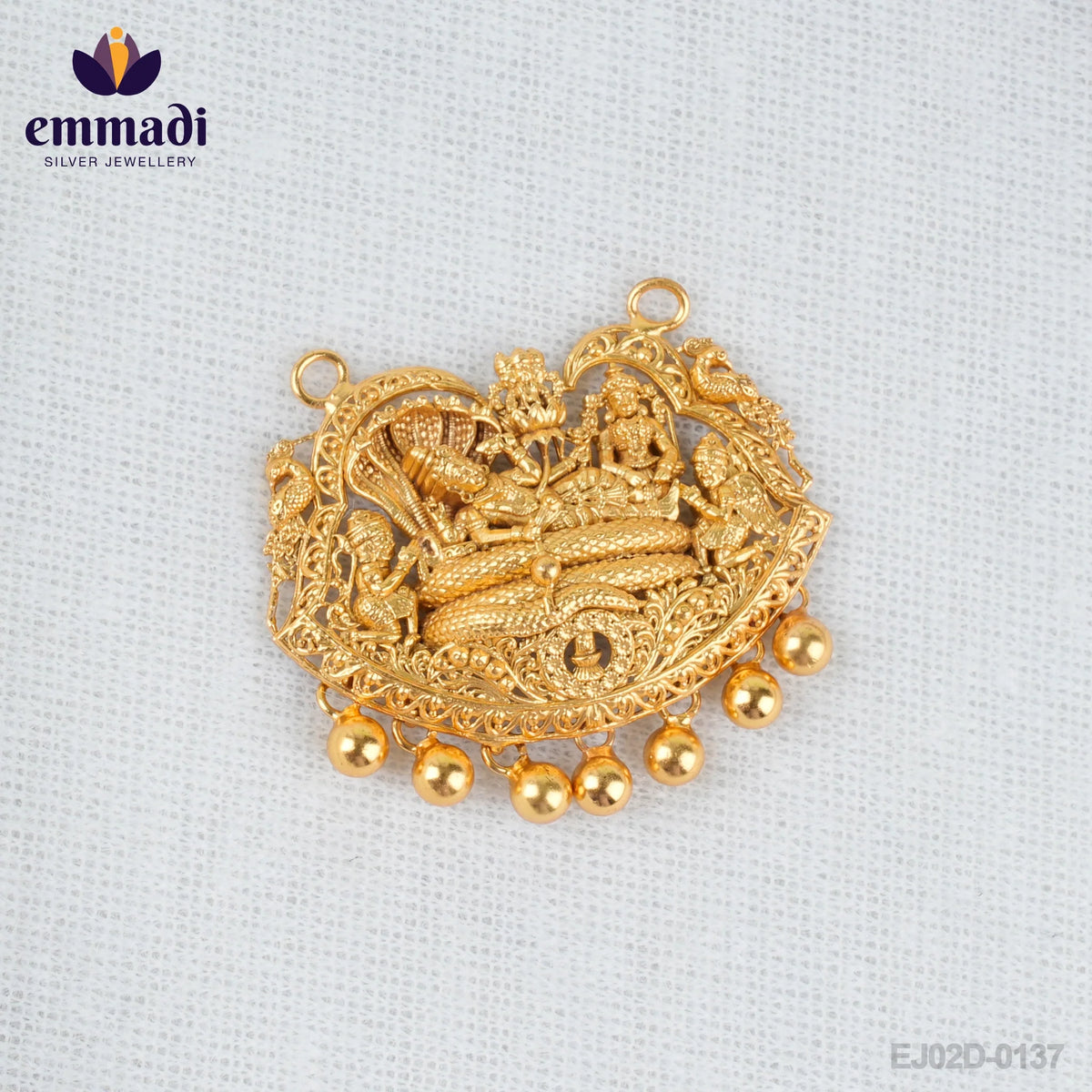 Antima Nakshi Na: Handcrafted Gold Plated Silver Pendant