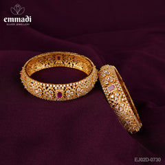 Kavya's CZ Pink Bangles: Handcrafted Indian Jewelry with Pure Gold Plating