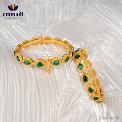 Meera's CZ Green Bangles: Exquisite Handcrafted Indian Jewellery