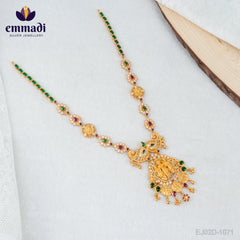 Armita Gauri Handcrafted Necklace: Exquisite Indian jewelry piece crafted with 92.5 silver, pure gold plating, and cubic zirconia stones, designed by Emmadi Jewellers.