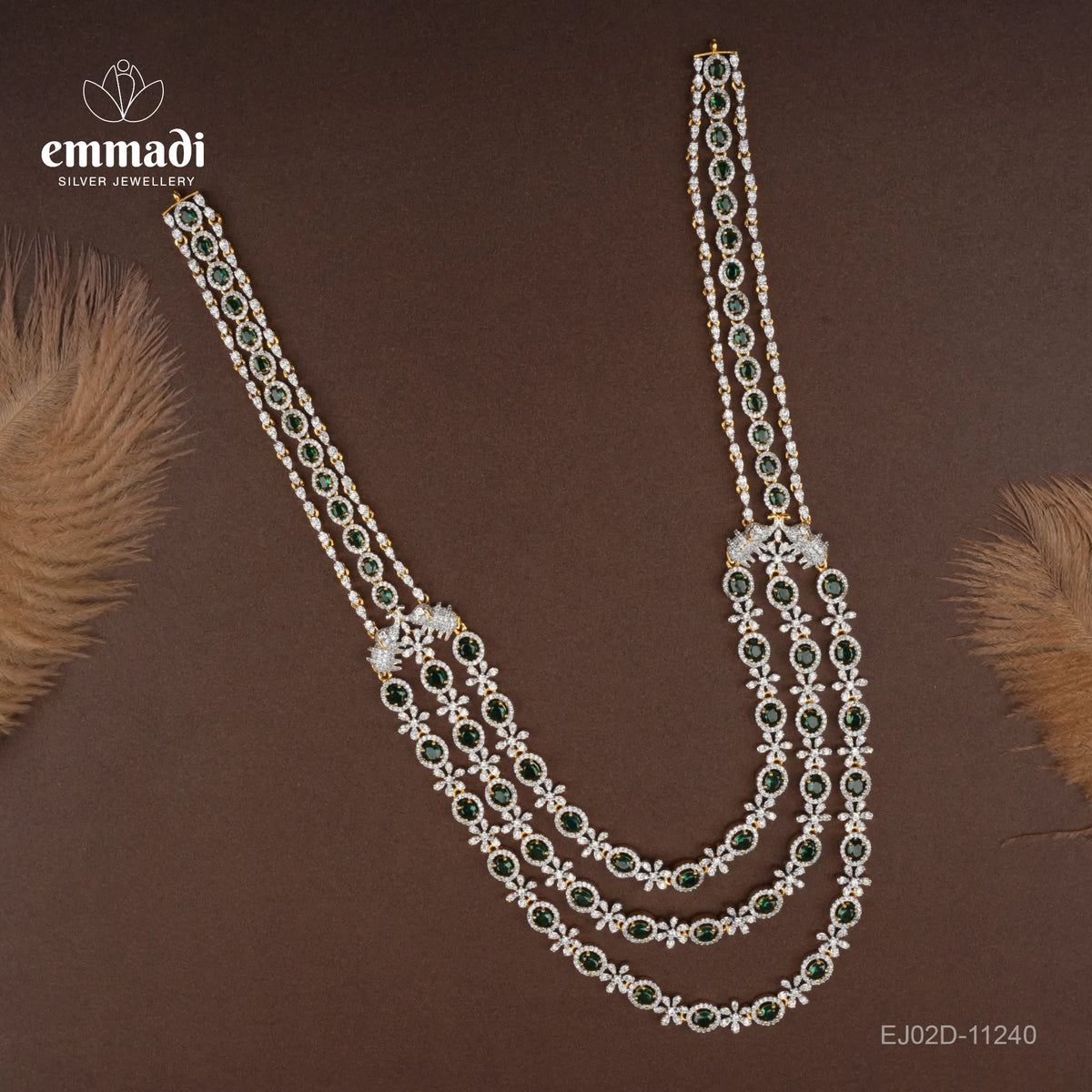 Roca Premium Cz Green Long Necklace