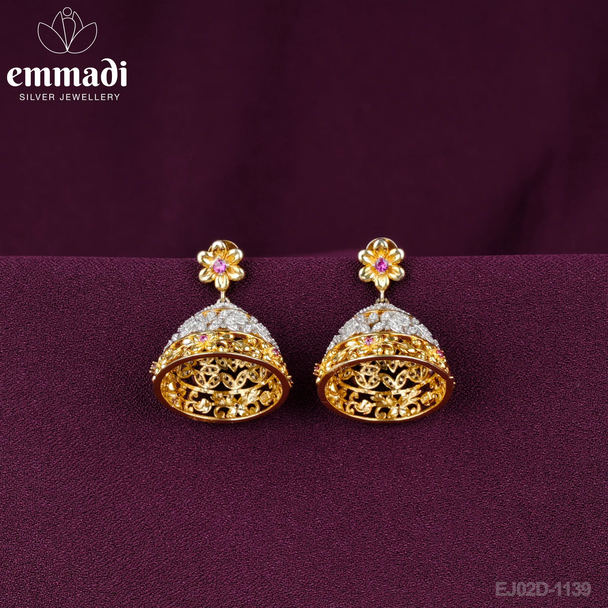 Aryia Buttalu CZ Red Handcrafted Royal Jewellery