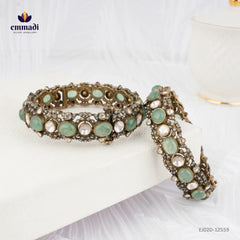 Shreya's Victorian Green Bangles - Handcrafted Indian Jewellery