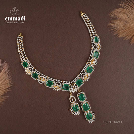 Yasa Premium Cz Green Necklace