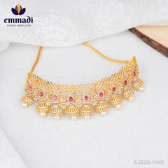 Gauri's Premium CZ Red Choker: Exquisite Indian Jewellery Collection