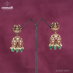 Ratna Jewels - Victorian Green Buttalu Handcrafted with Pure Gold Plating