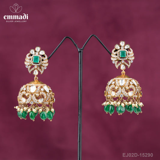 Ratna Jewels - Victorian Green Buttalu Handcrafted with Pure Gold Plating