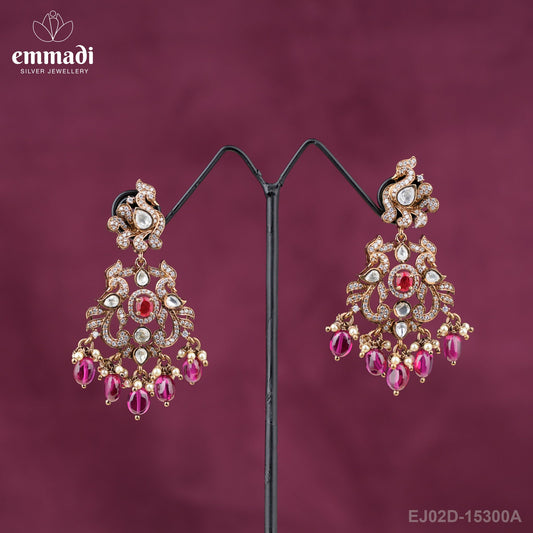 Shreya's Victorian Red Hangings: Handcrafted Indian Jewellery