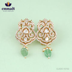 Archika Indira's Handcrafted Pure Gold Plated 92.5 Silver STUDS VICTORIAN WHITE