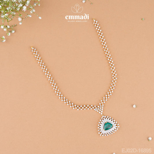 Sunaina's Premium CZ Green Necklace