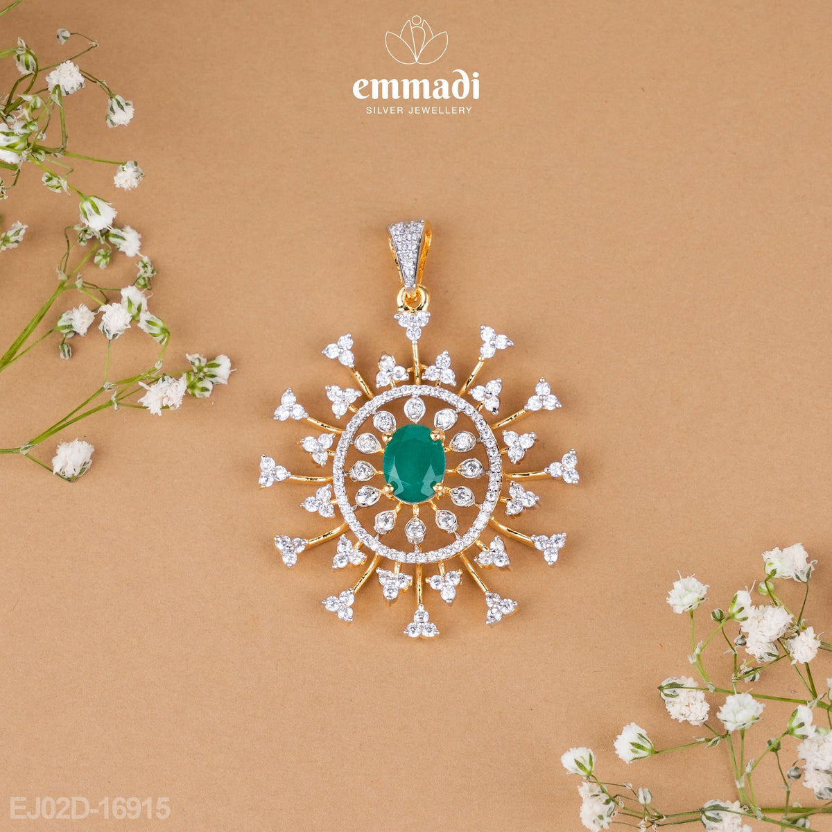 Sultana and Sulochna Premium CZ Pendant and Studs Set