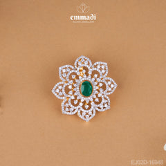 Subhadra's Premium CZ Green Pendant