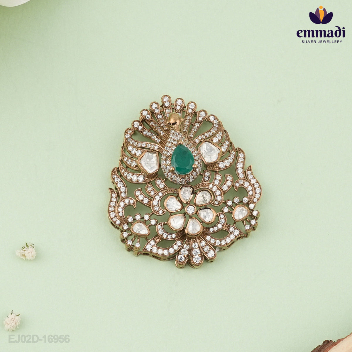 Victorian Green Pendant Delight by Sonika and Sonia's Handcrafted Buttalu