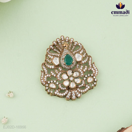 Victorian Green Pendant Delight by Sonika and Sonia's Handcrafted Buttalu