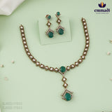 Sangeta Victorian Green Stone Necklace and Hangings