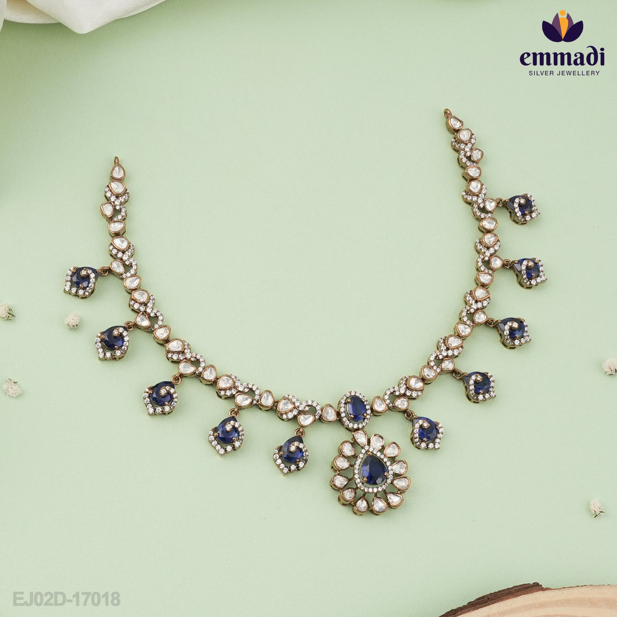 Samsad Victorian Blue Stone Necklace