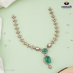 Sameena Victorian Green Stone Necklace and Hangings