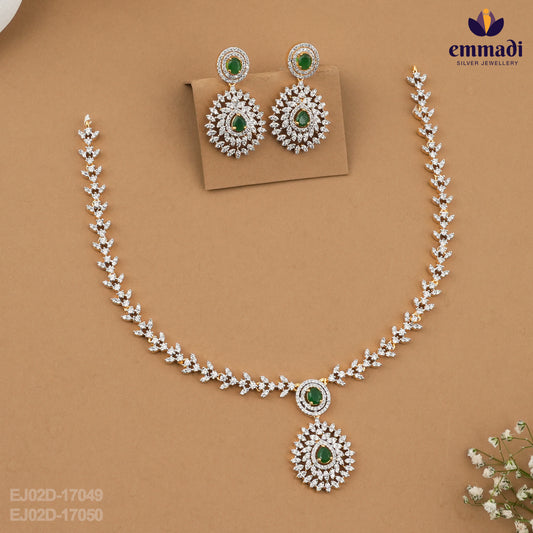 Sabhana Sabenoor Premium CZ Green Necklace and Hangings