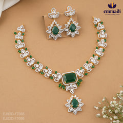 Saanu Saaniya Premium CZ Necklace and Hangings Set