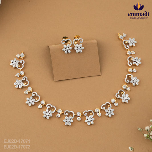 Rucksana & Ruckmani Premium CZ Necklace and Studs Set