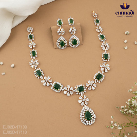 Rimmi Elegant CZ Necklace and Rimjhim Premium CZ Hangings