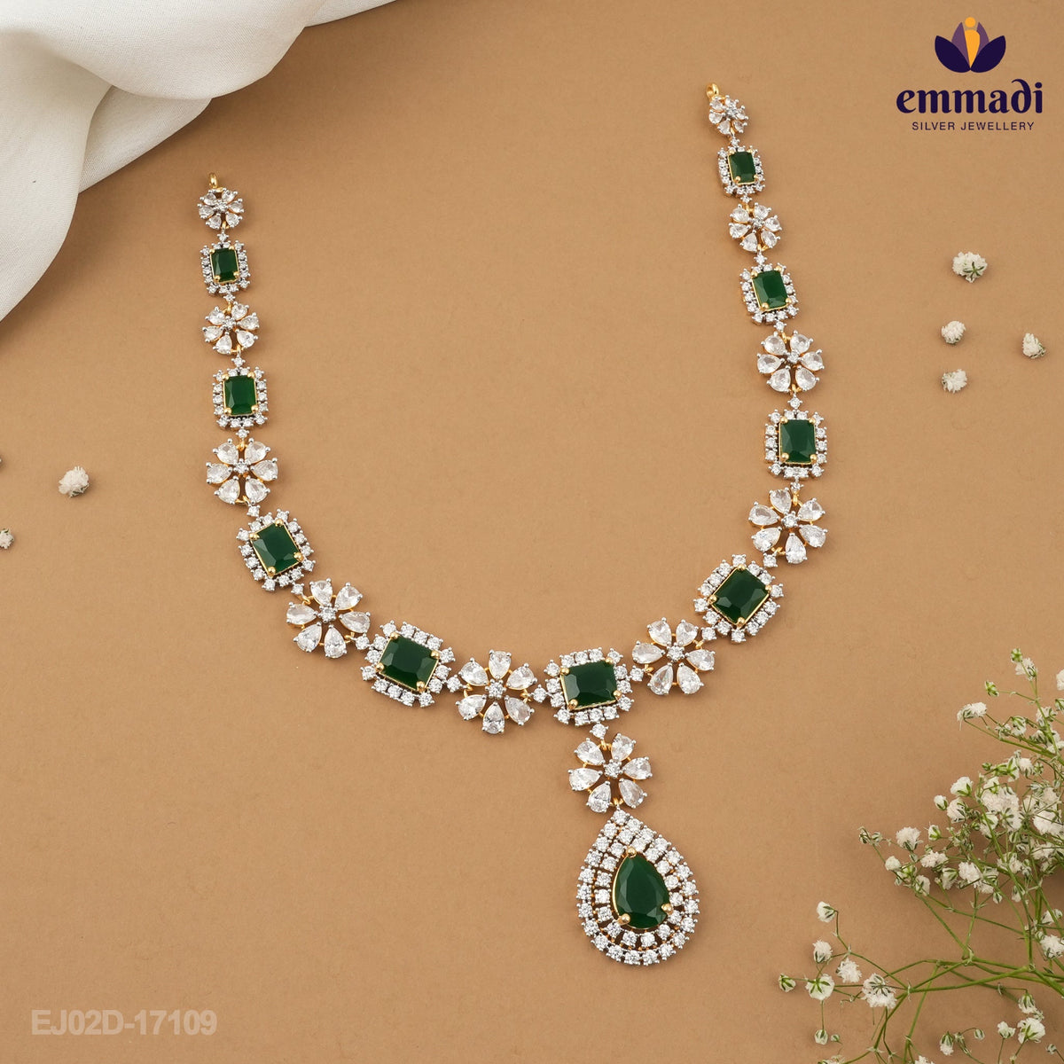 Rimmi Elegant CZ Necklace and Rimjhim Premium CZ Hangings